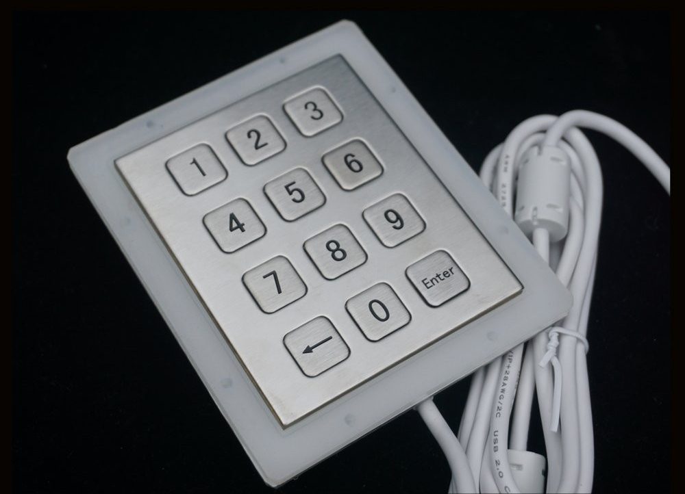 MKA-12N-V1 металлический кейпад 12 кнопок IP65 промышленная клавиатура из нержавеющей стали