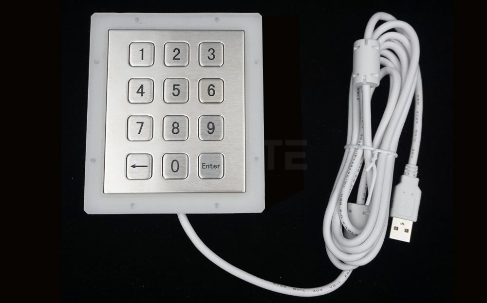 MKA-12N-V1 металлический кейпад 12 кнопок IP65 промышленная клавиатура из нержавеющей стали