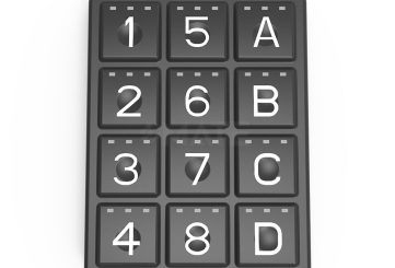 MKB-34N силиконовый кейпад, 12 кнопок, IP67, с интерфейсом CAN J1939, панельный монтаж