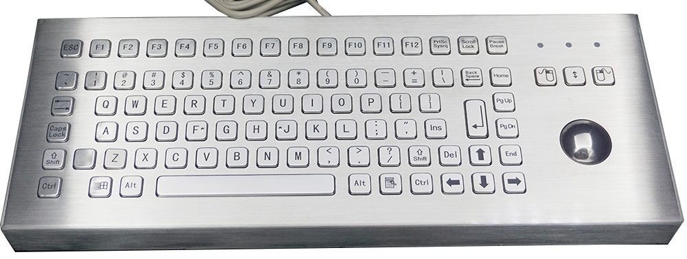 MKA-90-BM настольная промышленная клавиатура с трекболом