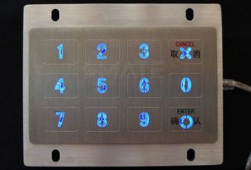 MKA-34-NL-V2 промышленная клавиатура, 12 клавиш, ИК-сенсор, IP67