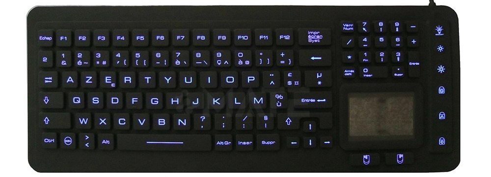 MKB-105-PNLM промышленная силиконовая клавиатура с тачпадом, IP68
