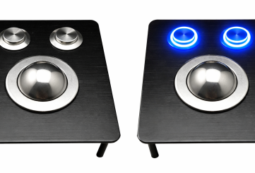 MKA-06-BBF металлический трекбол с двумя кнопками и подсветкой, IP67