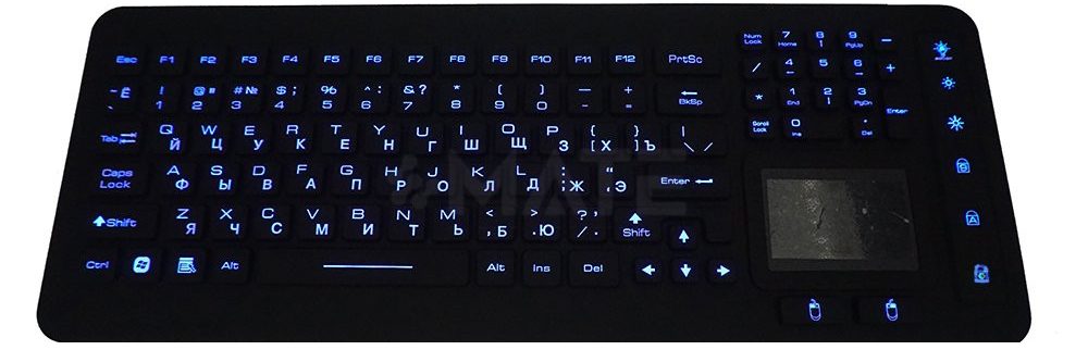 MKB-105-PNLM промышленная силиконовая клавиатура с тачпадом, IP68