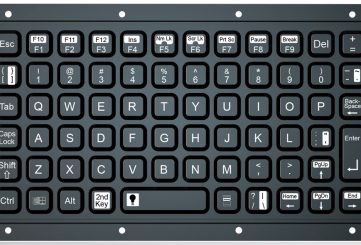 K-TEK-M183-FN-BL-ML силиконовая клавиатура, белая подсветка, IP65, панельный монтаж