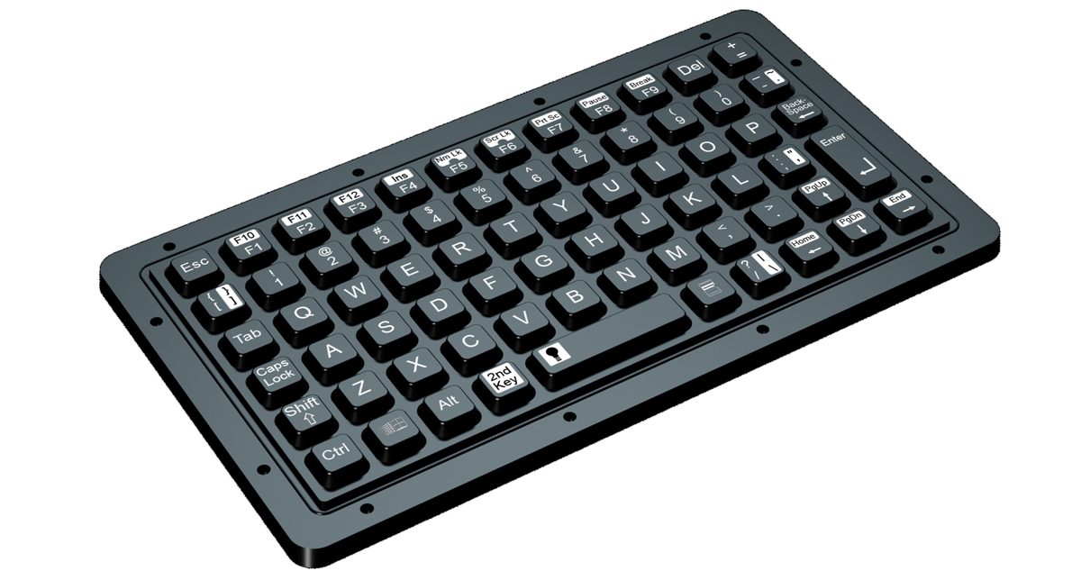 K-TEK-M183-FN-BL-ML силиконовая клавиатура, белая подсветка, IP65, панельный монтаж