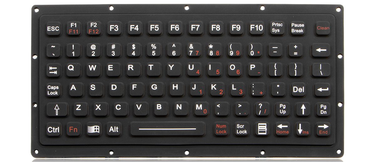 K-TEK-M222-FN-ML-OEM силиконовая клавиатура, 81 клавиша, IP65, панельный монтаж