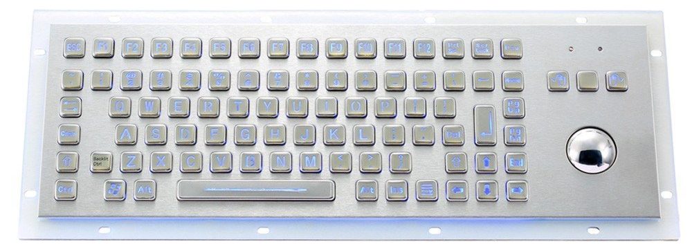 MKA-89-BL промышленная клавиатура с трекболом и подсветкой