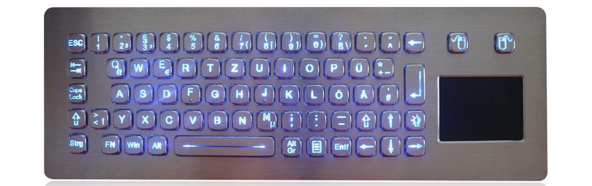 K-TEK-A361TP-BL-DWP промышленная клавиатура с тачпадом