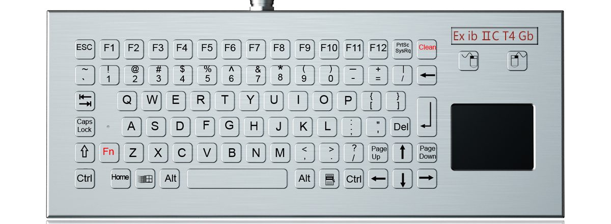 K-TEK-B361TP-FN-EB-DT-DWP  взрывозащищённая клавиатура с тачпадом