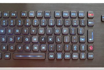 K-TEK-A361-OTB-FN-BL-DWP промышленная клавиатура с трекболом и защитой IP65/IP68