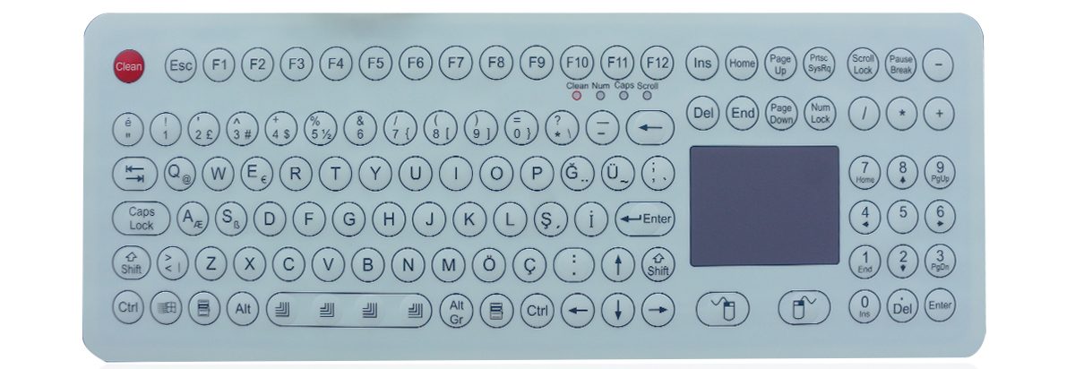 K-TEK-D399TP-KP-FN мембранная клавиатура с тачпадом