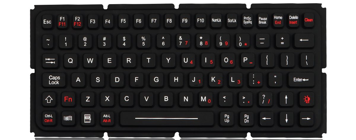 K-TEK-M270-FN-IL-OEM силиконовая клавиатура, IP65, панельный монтаж