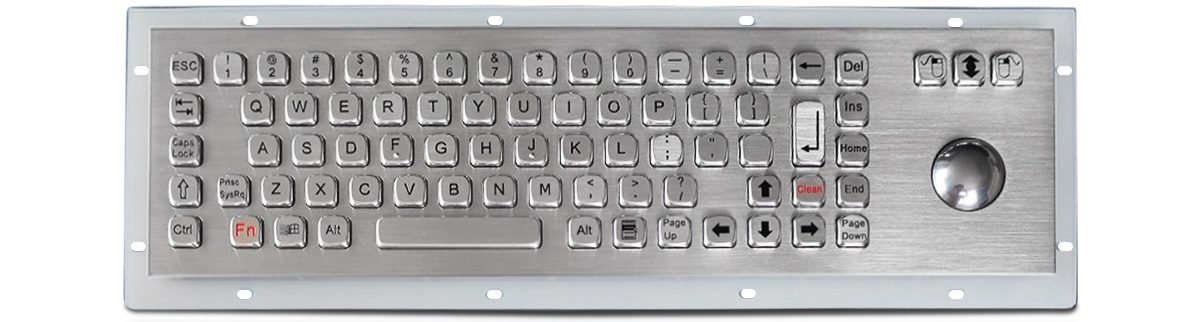 K-TEK-A392-OTB-DWP клавиатура из нержавеющей стали с оптическим трекболом