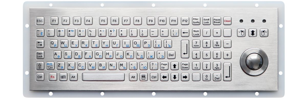 K-TEK-B312-OTB-KP-FN-DWP промышленная клавиатура с трекболом