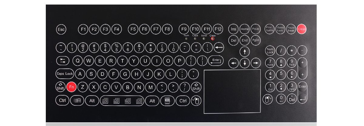 K-TEK-D321TP-KP-FN мембранная клавиатура с тачпадом