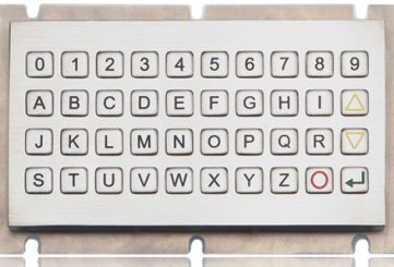 K-TEK-B80KP-40-IT-DWP металлическая клавиатура, 40 клавиш, IP65, задний монтаж