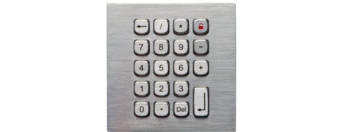 K-TEK-A118KP-DWP промышленный 19-клавишный кейпад IP65 из нержавеющей стали