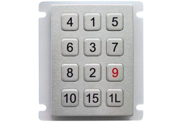 K-TEK-B68KP-AC-DWP компактная 12-клавишная антивандальная клавиатура