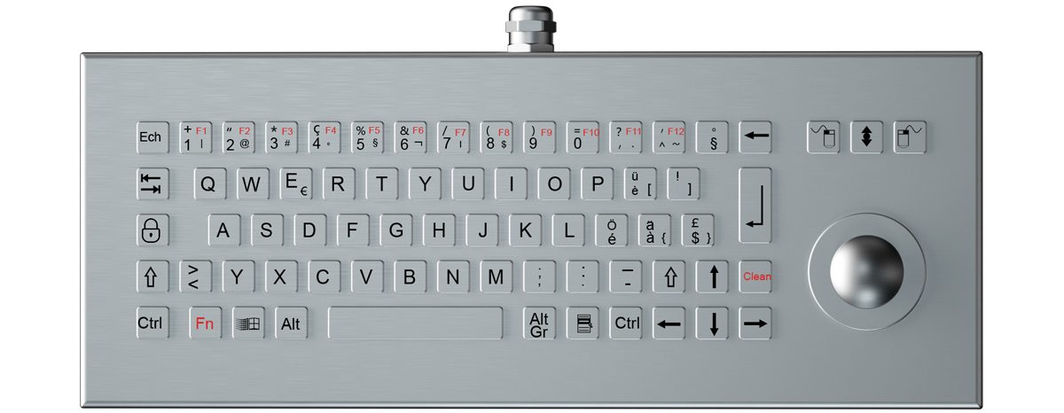 K-TEK-B255-25-OTB-DT-DWP антивандальная настольная промышленная клавиатура