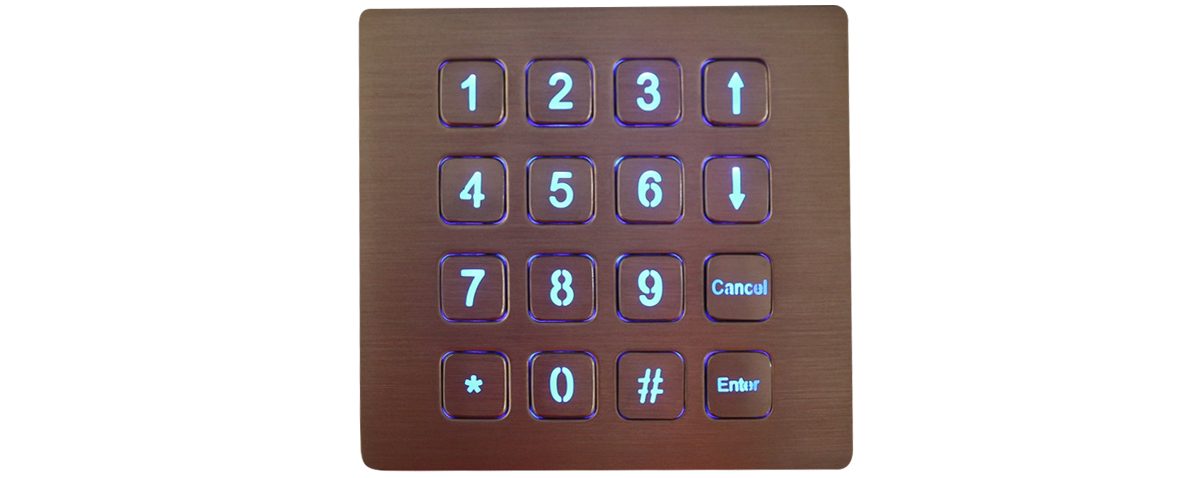 K-TEK-B86KP-AC-BL-DWP промышленный кейпад с подсветкой 106*99