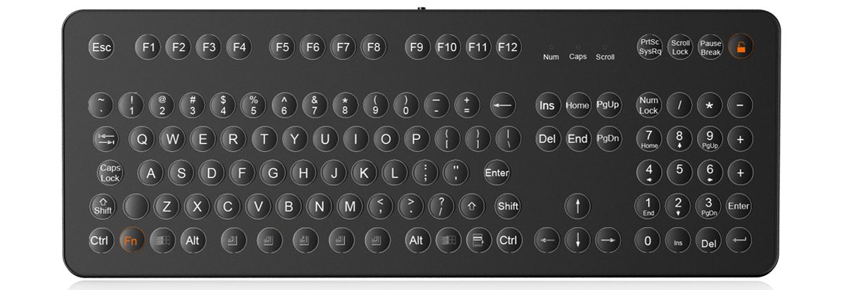 K-TEK-D396KP-FN-DT-SW настольная мембранная клавиатура