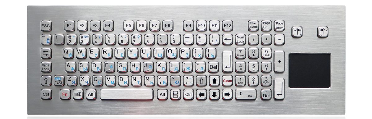 K-TEK-A420TP-KP-FN-DWP промышленная клавиатура из нержавеющей стали с тачпадом
