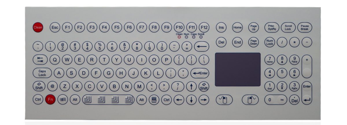 K-TEK-D410TP-KP-FN IP65 промышленная мембранная клавиатура