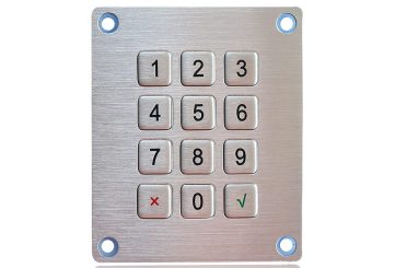 K-TEK-B64KP-12-DWP цифровая клавиатура из нержавеющей стали IP65 для монтажа на панель