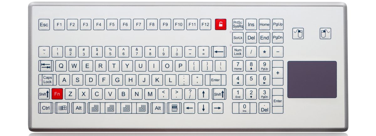 K-TEK-D410TP-KP-FN-SW-EP мембранная клавиатура с тачпадом