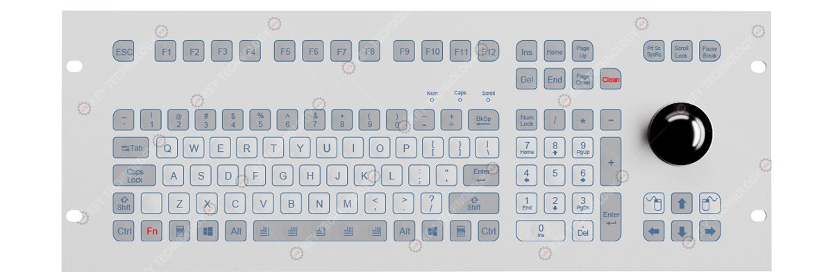 K-TEK-D483-178-MTB-KP-FN-SW мембранная клавиатура с трекболом