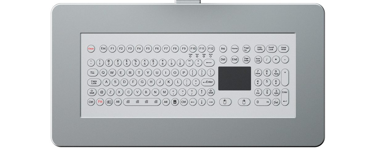 K-TEK-D527TP-KP-FN-MDT-AL мембранная промышленная клавиатура с тачпадом