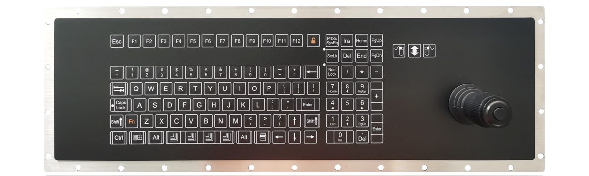 K-TEK-D580-KP-FN-SW+IU-360-V02 мембранная клавиатура с 3-осевым джойстиком