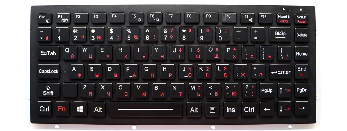 K-TEK-M270-FN-AC-BL-DWP промышленная клавиатура с подсветкой