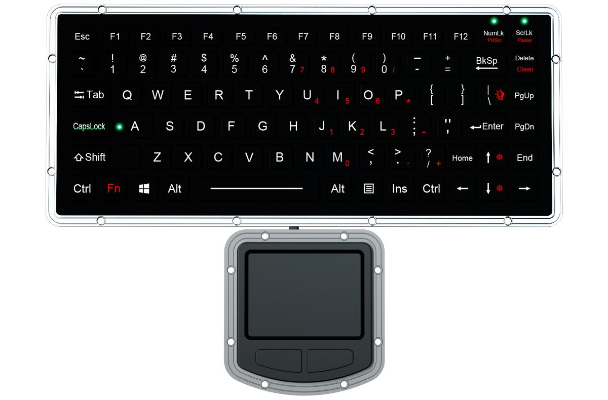 K-TEK-M270-FN-BL-IT-NV-151B-DWP+M73TP промышленная chiclet клавиатура с тачпадом