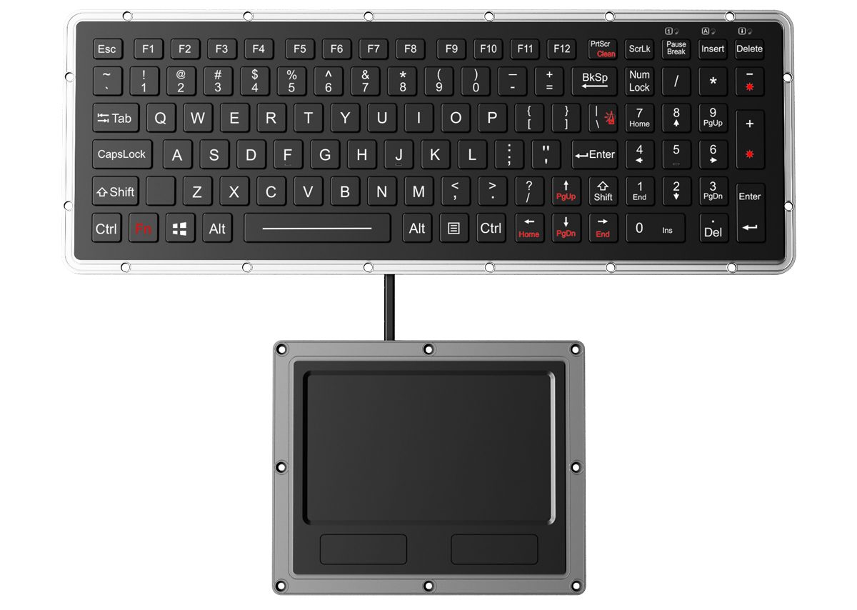 K-TEK-M327KP-FN-BL-IT-ML-DWP+M125TP промышленная chiclet клавиатура с тачпадом