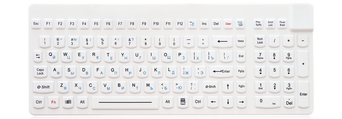 K-TEK-M375KP-FN-DT силиконовая медицинская клавиатура IP68