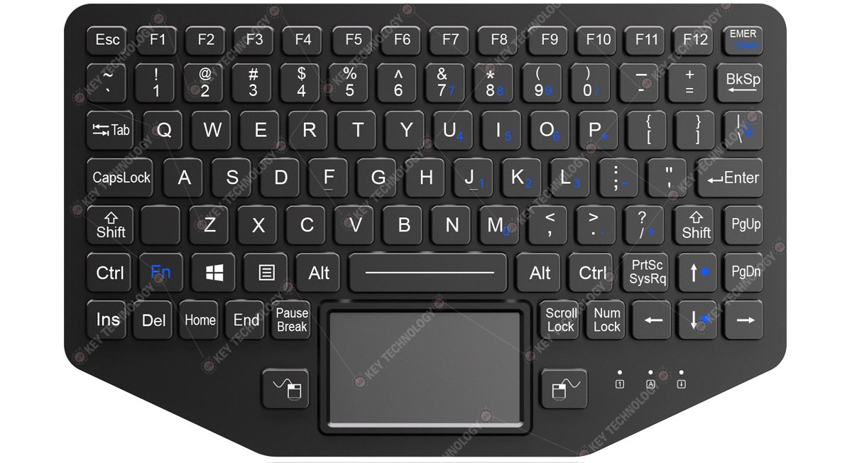K-TEK-M275TP-FN-BL-FC-KC-ML ультратонкая клавиатура с тачпадом, IP67