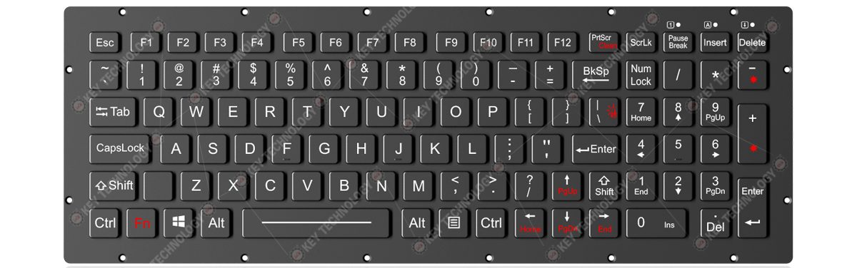 K-TEK-M334KP-FN-BL-IT-ML-DWP промышленная военная клавиатура с подсветкой