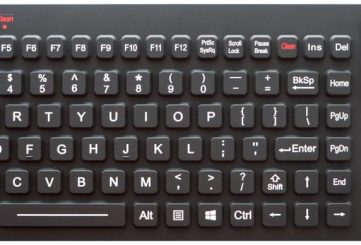 K-TEK-M366-OTB-KP-FN-BL-SS медицинская клавиатура с оптическим трекболом 25 мм