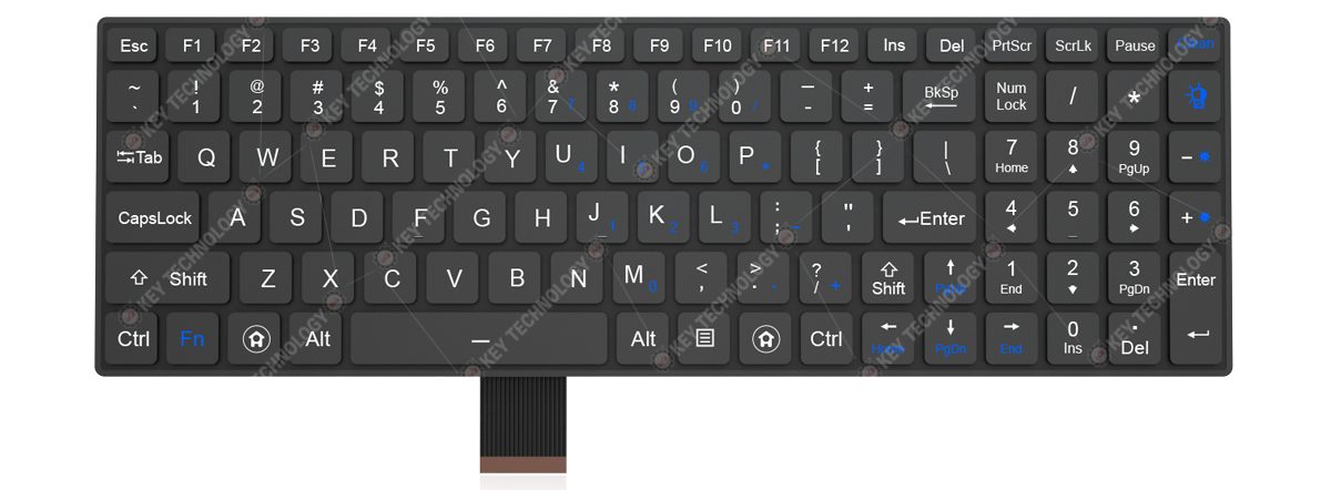 K-TEK-V340KP-FN-BL-SC-FC-ML-DWP промышленная ультратонкая клавиатура