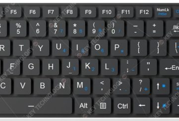 K-TEK-V340TP-FN-BL-SC-FC-ML-DWP промышленная ультратонкая клавиатура с тачпадом