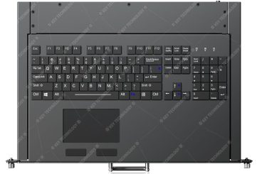 K-TEK-V440TP-KP-FN-BL-SC-DR выдвижная промышленная клавиатура с тачпадом для 19” стоек