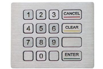 K-TEK-B120KP-BL-DWP промышленный нержавеющий кейпад с подсветкой, 16 клавиш, IP65