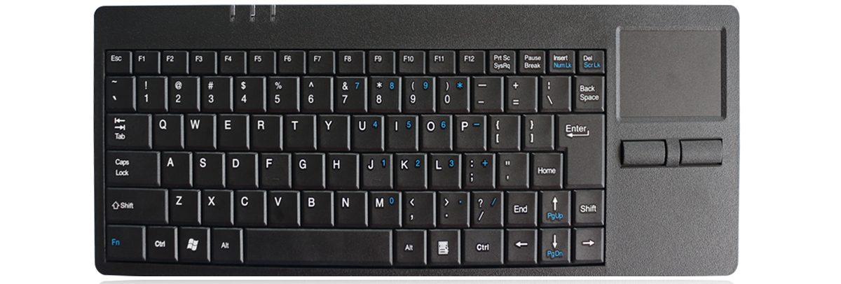 K-TEK-C315TP-FN-DT промышленная пластиковая клавиатура с тачпадом, IP65