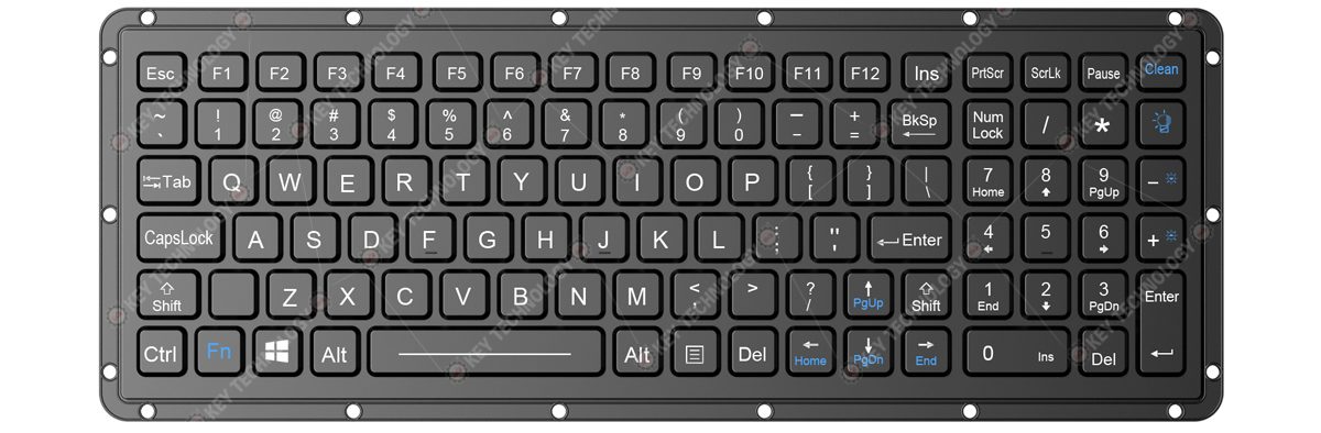 K-TEK-M315KP-FN-BL-ML промышленная силиконовая клавиатура, 102 клавиши, IP65