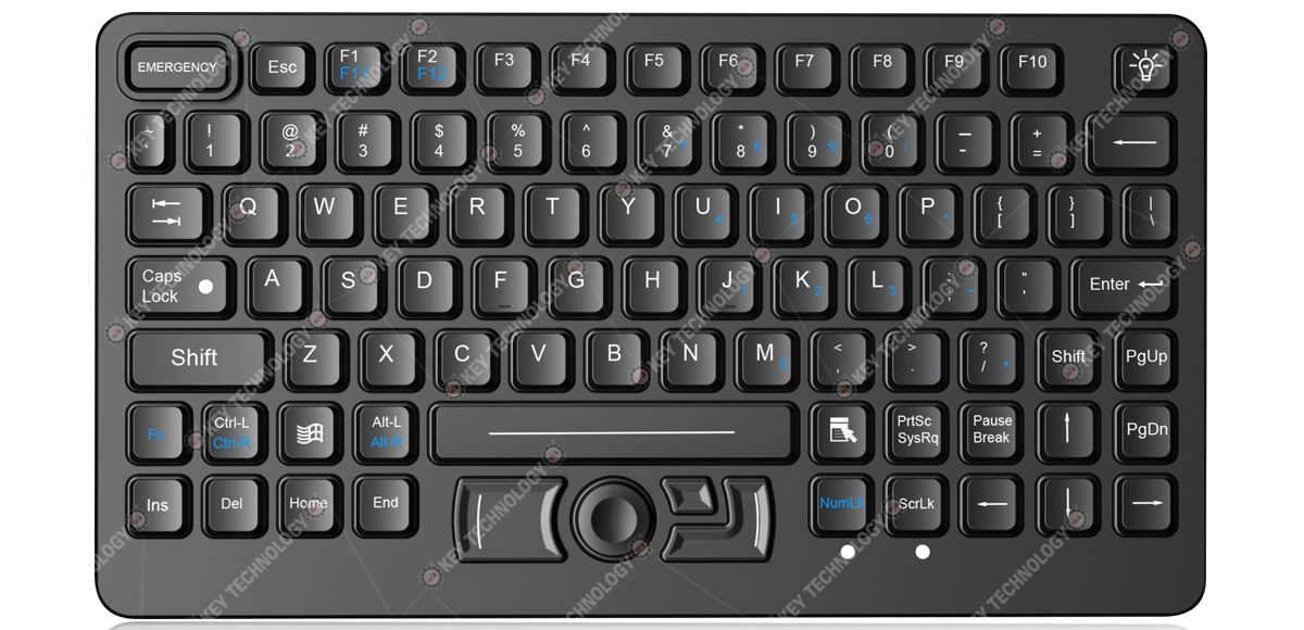 K-TEK-M282-DHP-FN-BL-151B-IK-OEM силиконовая военная клавиатура, жёлтая подсветка, IP65