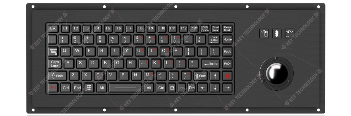 K-TEK-M425-172-38-MTB-AVR-FN-BL-BT промышленная силиконовая клавиатура, трекбол ,IP65