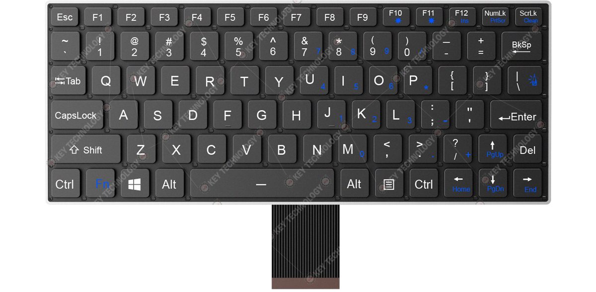 K-TEK-V268-FN-BL-FC-SC-DM-DWP ультратонкая военная клавиатура, IP67