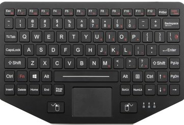 K-TEK-V275TP-FN-BL-SC-DWP промышленная тонкая герметичная клавиатура с тачпадом